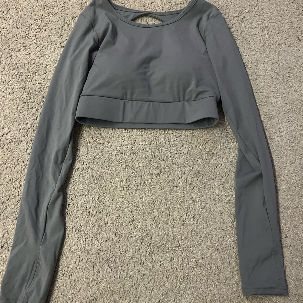 Grey workout top